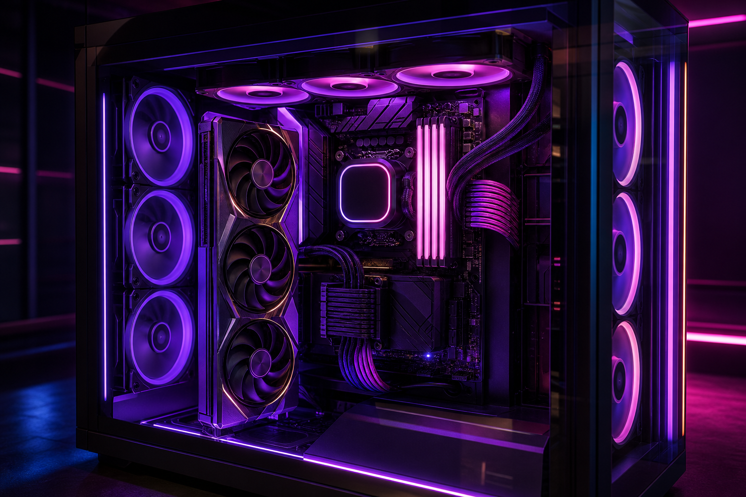 Interno build gaming con cable management